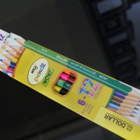 DOLLAR MY PENCIL WOW 6 DUAL END COLOR PENCILS=12 COLORS