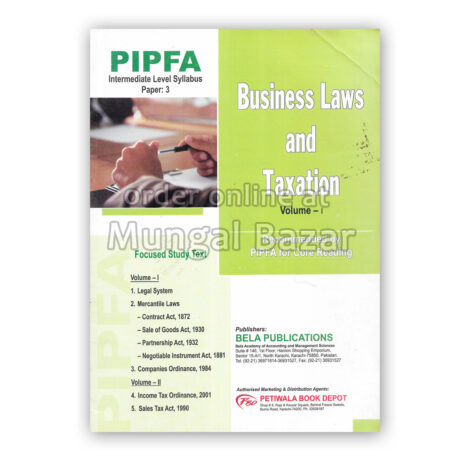 PIPFA PAPER 3 BUSINESS LAW & TAXATION VOLUME-1