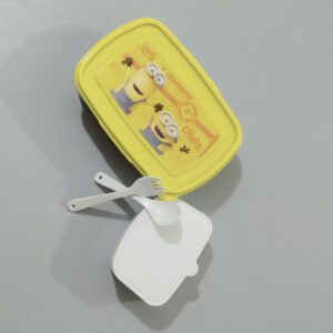 LUNCH BOX FOR SCHOOL KIDS WITH 1 SMALL CONTAINER, 1 SPOON & 1 FORK