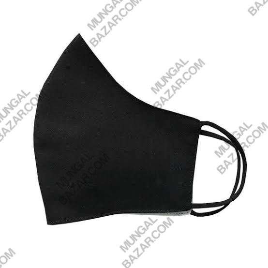 PLAIN BLACK COTTON FACE MASK FOR KIDS