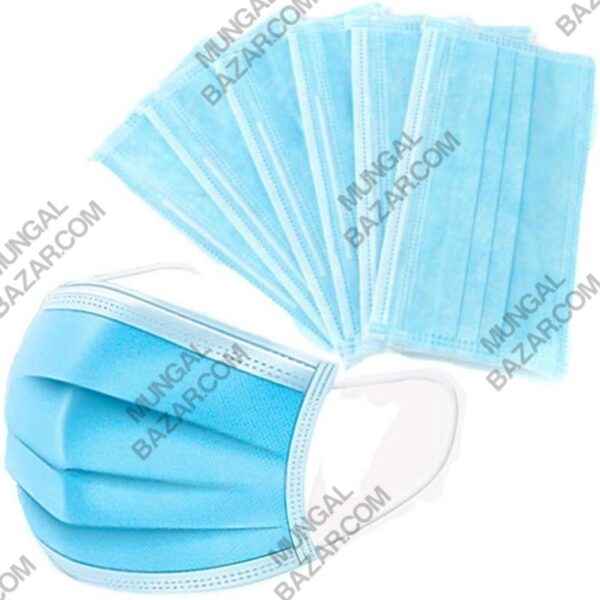 DISPOSABLE FACE MASKS BLUE 50 PIECES