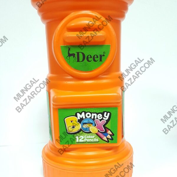 DEER MONEY BOX 12 COLOR PENCILS