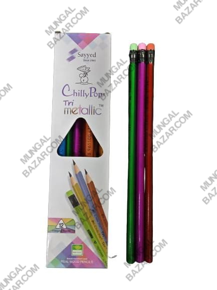 SAYYED CHILLY POP TRI METALLIC 12 TRIANGULAR PENCILS