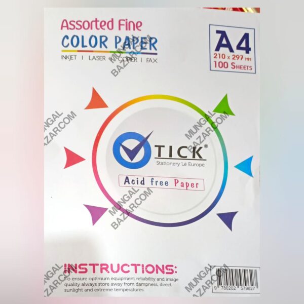 ASSORTED COLOR PAPER IMPORTED 70 GSM (MIX COLOR) 100 PAGE