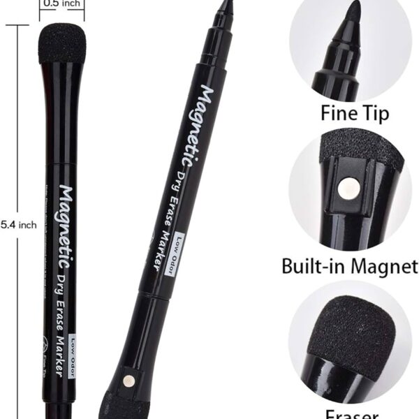 LOW ODOR MAGNETIC DRY ERASE MARKERS WITH BUILD-IN ERASE 