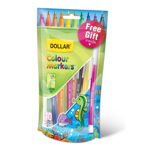 DOLLAR COLOR MARKER POUCH PACK OF 10