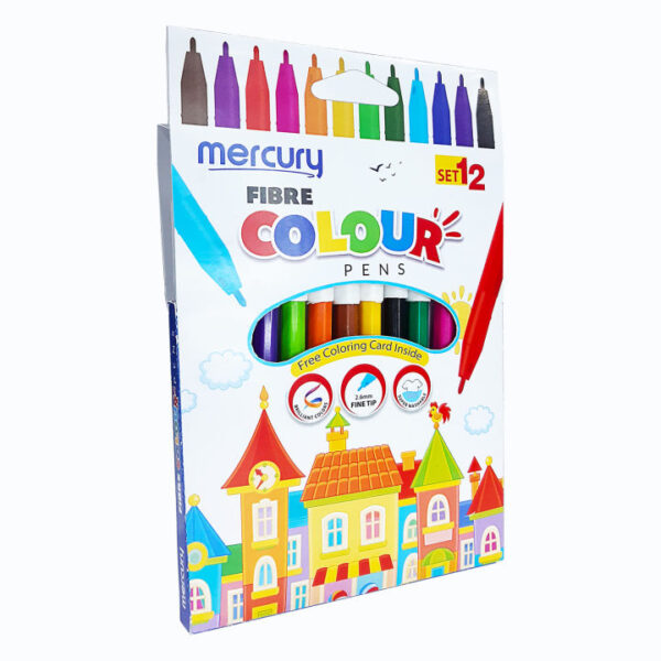 MERCURY FIBRE 12 COLOUR PENS