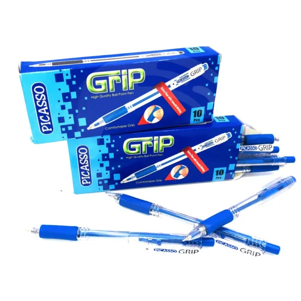 PICASSO Grip Ball Point Pen Blue Pack Of 10 Pens